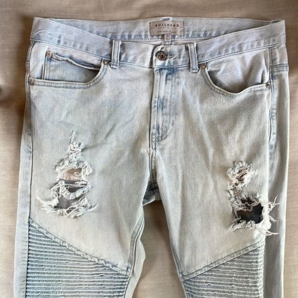 Bullhead Denim Co. Deconstructed Distressed Stacked Skinny Men’s size 31x 32